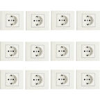 12 Adet Ovivo Grano Beyaz Priz 12 Li Set