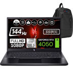 Acer Nitro V15 ANV15-51-57XV Intel Core i5 13420H DDR5 16GB 512GB SSD RTX4050-6GB Windows 11 Pro 15.6" 144HZ FHD Taşınabilir Bilgisayar NHQNBEYP01  + Zetta Çanta