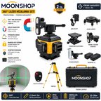 Moonshop 360° Yeşil Lazer Hizalama Seti Şarjlı 16 Çizgili Tripodlu Profesyonel Lazer Terazi