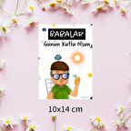 Şirin Çizimli Babalar Günü Tebrik Kartı