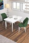 Rovena Lera Beyaz 70x110 Sabit Mdf Yemek Odası Takımı 2 Adet Sandalye
