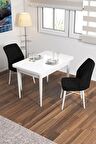 Rovena Lera Beyaz 70x110 Sabit Mdf Yemek Odası Takımı 2 Adet Sandalye