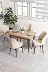 Rovena Lera Meşe 70x110 Sabit Mdf Yemek Odası Takımı 4 Adet Sandalye
