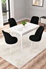 Rovena Duru Beyaz 70x110 Sabit Mdf Yemek Odası Takımı 4 Adet Sandalye