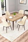 Rovena Duru Meşe 70x110 Sabit Mdf Yemek Odası Takımı 4 Adet Sandalye