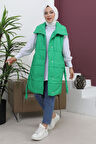 Geniş Yaka Şişme Yelek Yeşil 6093