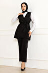 Kemer Detaylı İkili Takım Siyah 19232