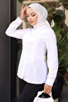 Kadın Gömlek Beyaz 19258