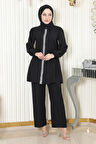 Taş Detaylı Takım Siyah MSW19195-1