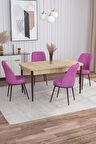 Rovena Bade Meşe 70x114 Açılabilir Mdf Yemek Odası Takımı 4 Adet Sandalye