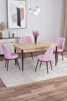 Rovena Bade Meşe 70x114 Açılabilir Mdf Yemek Odası Takımı 4 Adet Sandalye