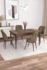 Rovena Bade Barok 70x114 Açılabilir Mdf Yemek Odası Takımı 4 Adet Sandalye
