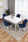Rovena Lora Beyaz 70x114 Açılabilir Mdf Yemek Odası Takımı 4 Adet Sandalye