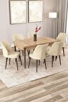 Rovena Lora Meşe 70x114 Açılabilir Mdf Yemek Odası Takımı 6 Adet Sandalye