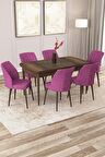 Rovena Lora Barok 70x114 Açılabilir Mdf Yemek Odası Takımı 6 Adet Sandalye