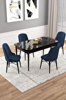 Rovena Rain Barok 70x114 Açılabilir Mdf Mutfak Masası Takımı 4 Adet Sandalye