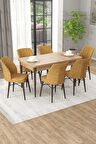 Rovena Alto Meşe 70x114 Açılabilir Suntalam Yemek Odası Takımı 6 Adet Sandalye