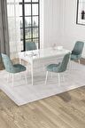 Rovena Lila Beyaz 70x114 Açılabilir Mdf Mutfak Masası Takımı 4 Adet Sandalye