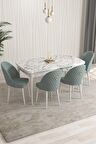 Rovena Talia Beyaz 70x114 Açılabilir Mdf Mutfak Masası Takımı 4 Adet Sandalye