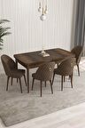 Rovena Talia Barok 70x114 Açılabilir Mdf Mutfak Masası Takımı 4 Adet Sandalye