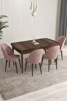 Rovena Talia Barok 70x114 Açılabilir Mdf Mutfak Masası Takımı 4 Adet Sandalye