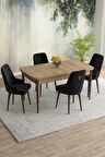 Rovena Blanca Meşe 80x132 Açılabilir Mdf Yemek Odası Takımı 4 Adet Sandalye