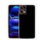 Gpack Xiaomi Redmi Note 12 4G Kılıf Bark Parlak Silikon Renkli Kenarları Rose