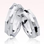 Beyaz Altın Köşeli Alyans 1703-3