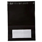 100 Adet Cepli 35x45+5 cm Siyah Kargo Poşeti Büyük Boy Kargo Torbası 80 Mikron