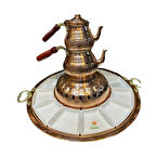 Bakır kahvaltı takımı Bakır kahvaltılık özel el işleme 16 parça bakır kahvaltılık Bakır çerezlik Safir Çay Kazanları