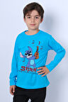 ERKEK ÇOCUK UZUN KOLLU TSHİRT KARAKTER BASKILI BİSİKLET YAKA E10