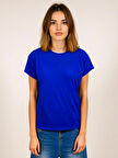 Kadın Parlament Mavi T-Shirt. Regülar Fit (Normal) Kalıp, Basic Model.