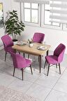 Rovena Lera Meşe 70x110 Sabit Mdf Mutfak Masası Takımı 4 Adet Sandalye