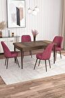 Rovena Bade Barok 70x114 Açılabilir Mdf Mutfak Masası Takımı 4 Adet Sandalye