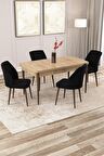 Rovena Lora Meşe 70x114 Açılabilir Mdf Mutfak Masası Takımı 4 Adet Sandalye