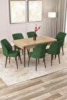 Rovena Lucca Meşe 70x114 Açılabilir Suntalam Mutfak Masası Takımı 6 Adet Sandalye