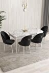 Rovena Talia Beyaz 70x114 Açılabilir Mdf Mutfak Masası Takımı 4 Adet Sandalye