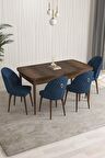 Rovena Talia Barok 70x114 Açılabilir Mdf Mutfak Masası Takımı 4 Adet Sandalye