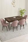 Rovena Liora Barok 70x114 Açılabilir Mdf Mutfak Masası Takımı 4 Adet Sandalye