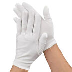 Unisex Beyaz Bando Garson Pandomim Gösteri Merasim Tören Eldiveni Glove