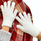 Kadın Kışlık Yumuşak Dokulu Peluş Rahat Kullanım Eldiven Winter Soft Gloves