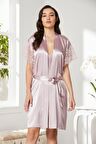 Saten Dantelli Gecelik Ve Sabahlık Takımı - 4438