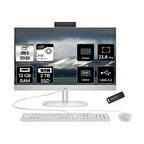 HP ProOne 240 G10 i5 1335U 12GB 2TB SSD Iris Xe Graphics 23.8" FHD FDOS All In One PC Beyaz & PER4