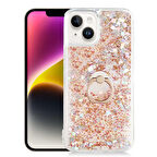 Gpack Apple iPhone 15 Plus Kılıf Milce Sulu Yüzüklü Silikon Arka Kapak