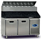 Dampak Pizza Hazırlık Buzdolabı Yüksek Model Çift Kapılı 290 litre150 x 70 x 133 (cm)