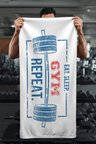 Dijital Baskı Eat Sleep GYM Repeat Spor Havlusu HVL0241