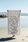 Dijital Baskı Plaj Deniz Havlusu Akrep Burcu Desenli Peştamal HVL0042