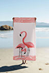 Dijital Baskı Plaj Deniz Havlusu Flamingo Desenli Peştamal HVL0072