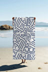 Dijital Baskı Plaj Deniz Havlusu Modern Desenli Peştamal HVL0088