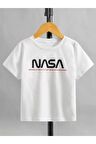 Unısex Rahat Kalıp Pamuklu Nasa Baskılı Çocuk T-shirt